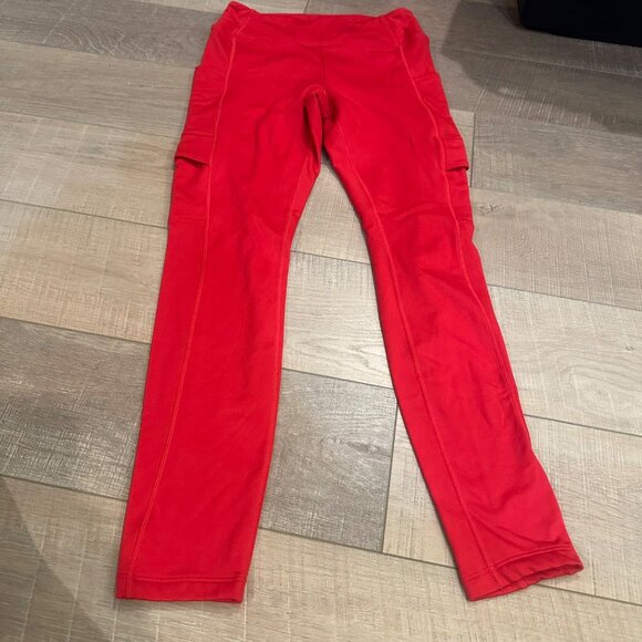 PINK ACTIVE WOMENS RED LEGGINGS MEDIUM - Picture 2 of 7